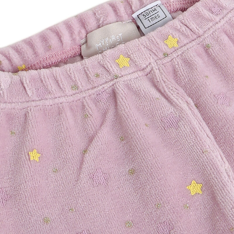 Girls Light Lilac Applique Smock with Legging image number null
